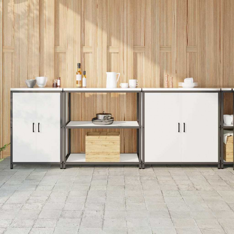 Zestaw do przechowywania w kuchni z półką Inny 3 pcs Biały Stal