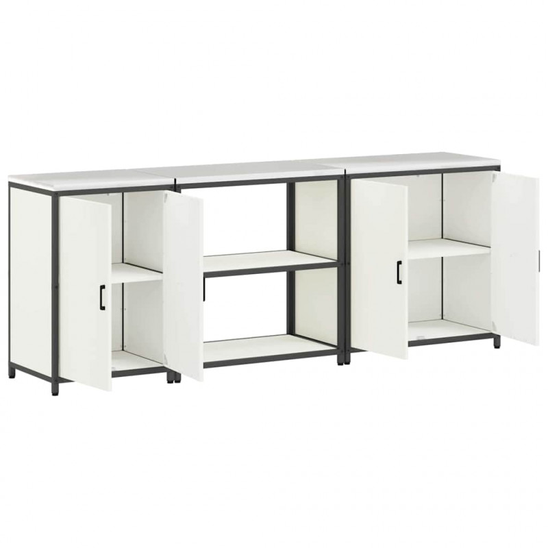 Zestaw do przechowywania w kuchni z półką Inny 3 pcs Biały Stal
