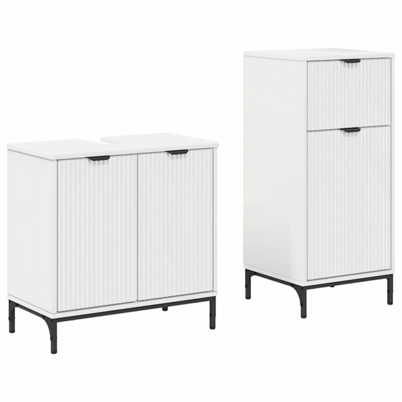 Zestaw mebli łazienkowych z szufladą z półką 2 pcs Biały