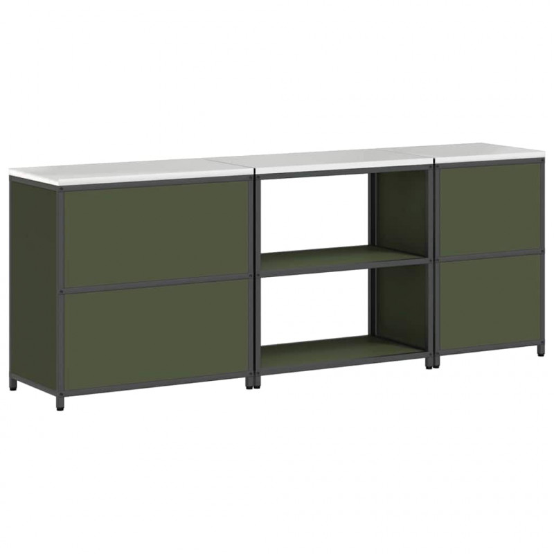 Zestaw do przechowywania w kuchni 3 pcs Zielony oliwkowy Stal