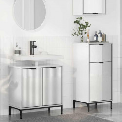 Zestaw mebli łazienkowych z szufladą 2 pcs Wysoki połysk biały