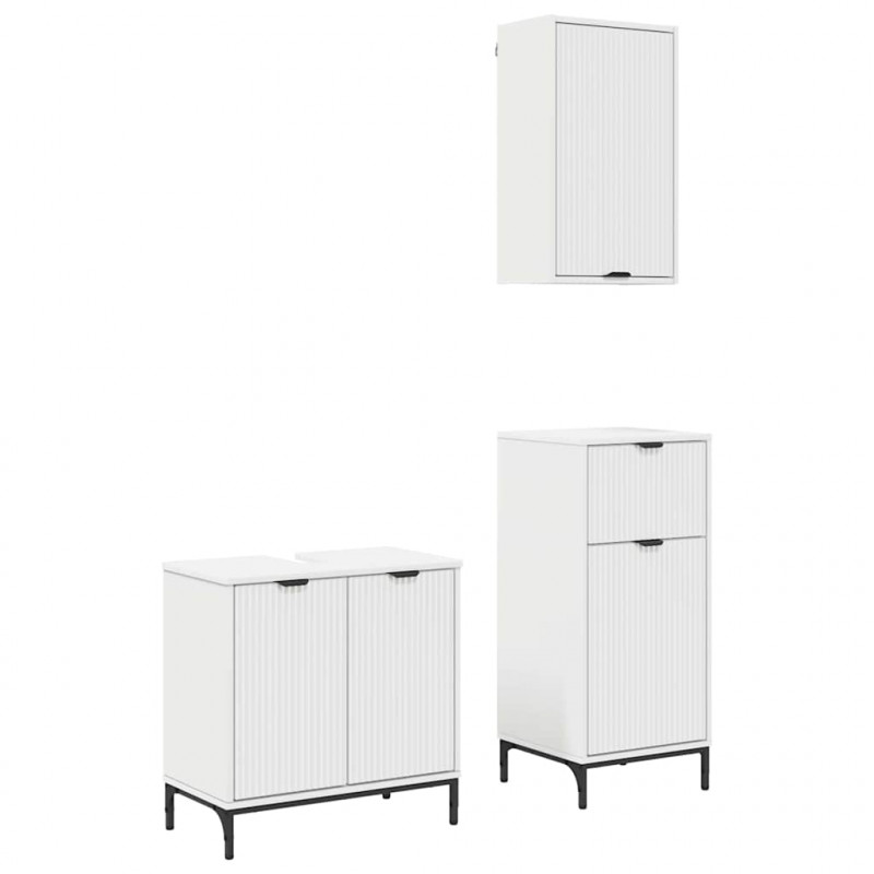 Zestaw mebli łazienkowych z szufladą z półką 3 pcs Biały
