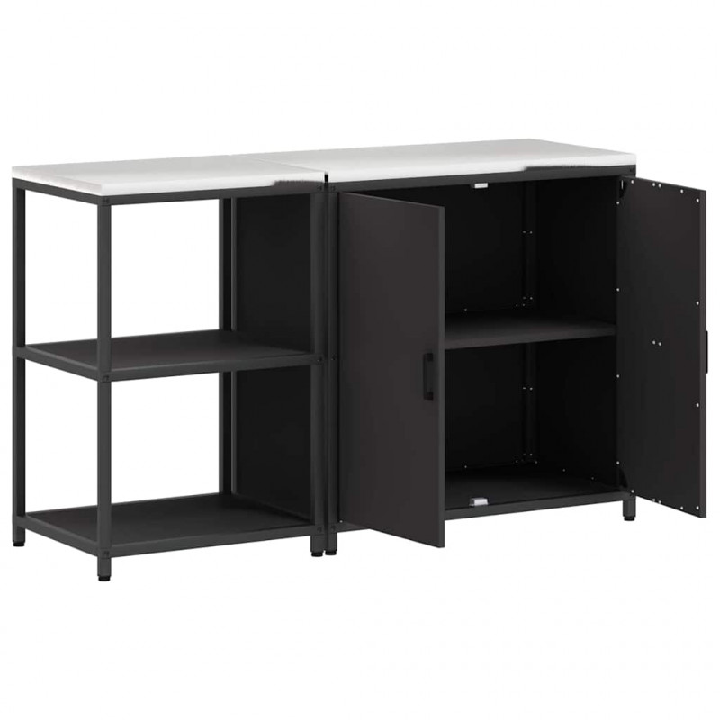 Zestaw do przechowywania w kuchni 2 pcs Czarny Stal zimnogięta