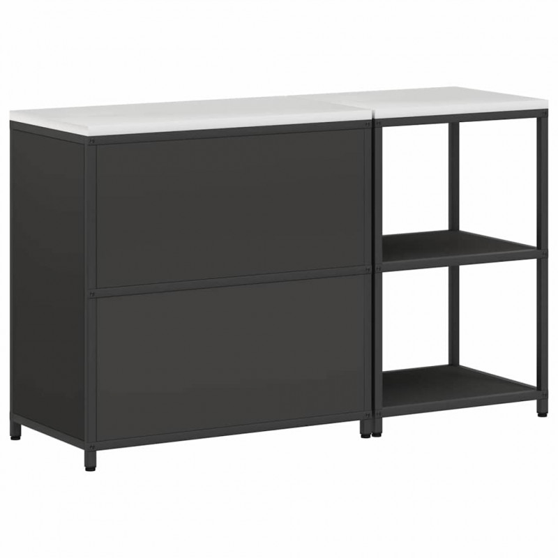 Zestaw do przechowywania w kuchni 2 pcs Czarny Stal zimnogięta