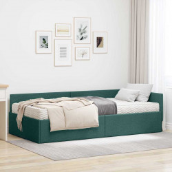 Rama Łóżka Narożnego z Materacem Inny 2 pcs Zielony tkanina