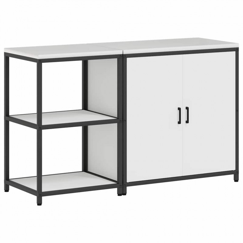 Zestaw do przechowywania w kuchni 2 pcs Biały Stal zimnogięta