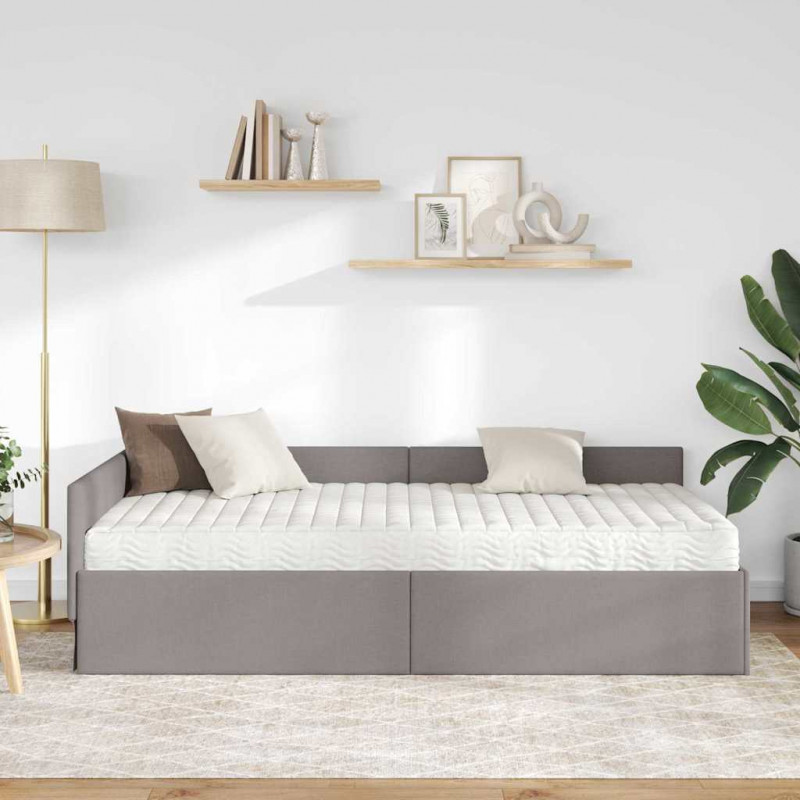 Rama Łóżka Narożnego z Materacem Inny 2 pcs Ciemnoszary tkanina