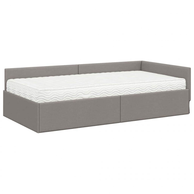 Rama Łóżka Narożnego z Materacem Inny 2 pcs Ciemnoszary tkanina
