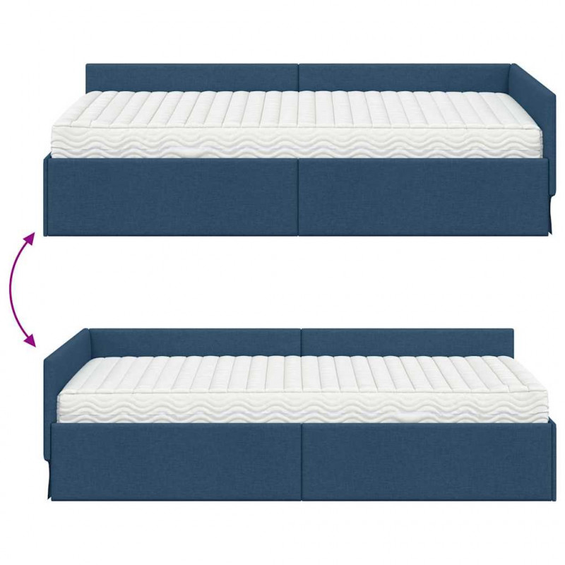 Rama Łóżka Narożnego z Materacem Inny 2 pcs Niebieski tkanina