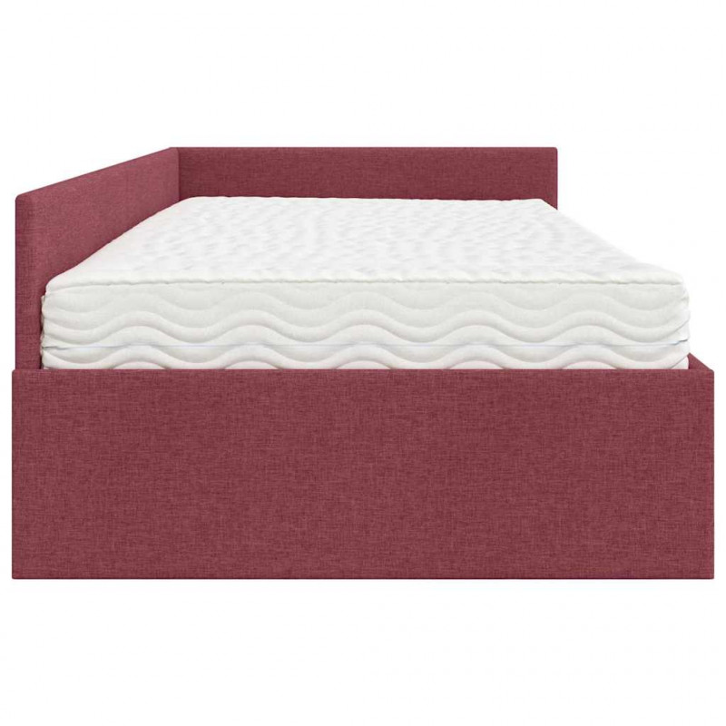 Rama Łóżka Narożnego z Materacem Inny 2 pcs Czerwony tkanina