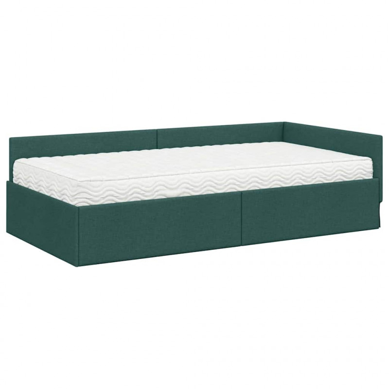 Rama Łóżka Narożnego z Materacem Inny 2 pcs Zielony tkanina