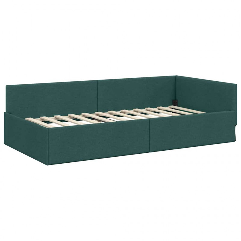 Rama Łóżka Narożnego z Materacem Inny 2 pcs Zielony tkanina