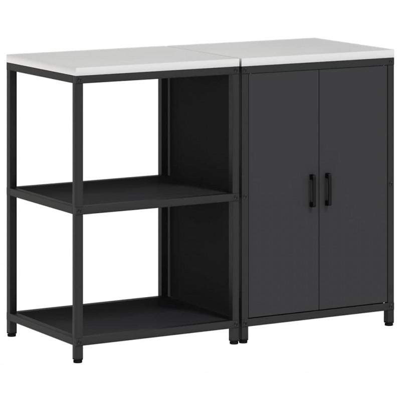 Zestaw do przechowywania w kuchni 2 pcs Czarny Stal zimnogięta
