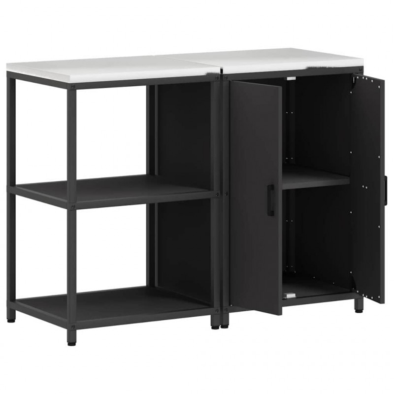 Zestaw do przechowywania w kuchni 2 pcs Czarny Stal zimnogięta