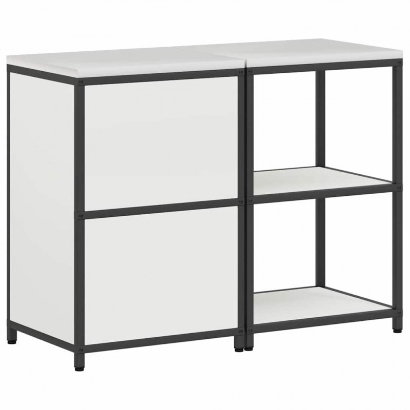 Zestaw do przechowywania w kuchni 2 pcs Biały Stal zimnogięta