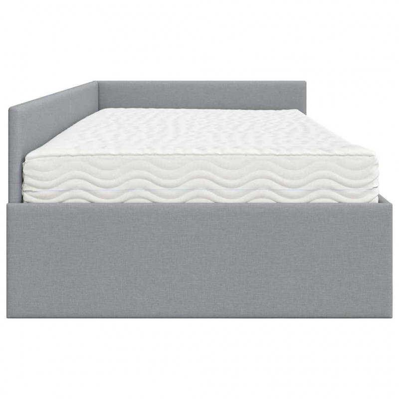 Rama Łóżka Narożnego z Materacem Inny 2 pcs Jasnoszary tkanina