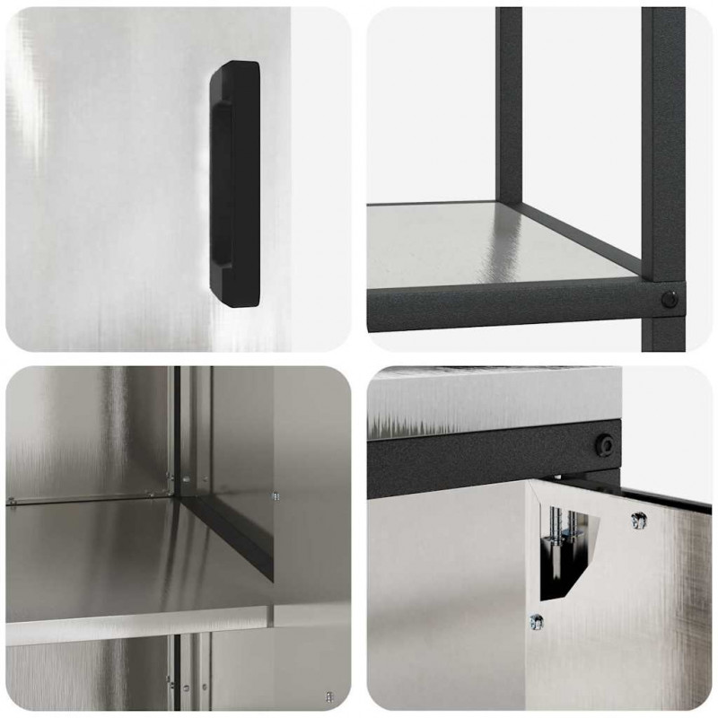 Zestaw do przechowywania w kuchni 2 pcs Srebrny Stal nierdzewna