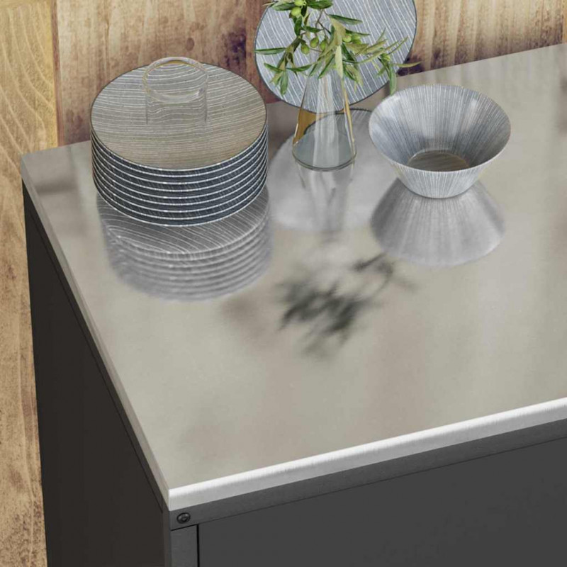 Zestaw do przechowywania w kuchni 3 pcs Czarny Stal zimnogięta