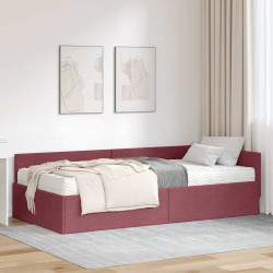 Rama Łóżka Narożnego z Materacem Inny 2 pcs Szary tkanina