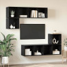 Zestaw szafek RTV 4 pcs Czarny Dąb Materiał drewnopochodny