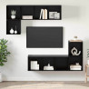 Zestaw szafek RTV 4 pcs Czarny Dąb Materiał drewnopochodny