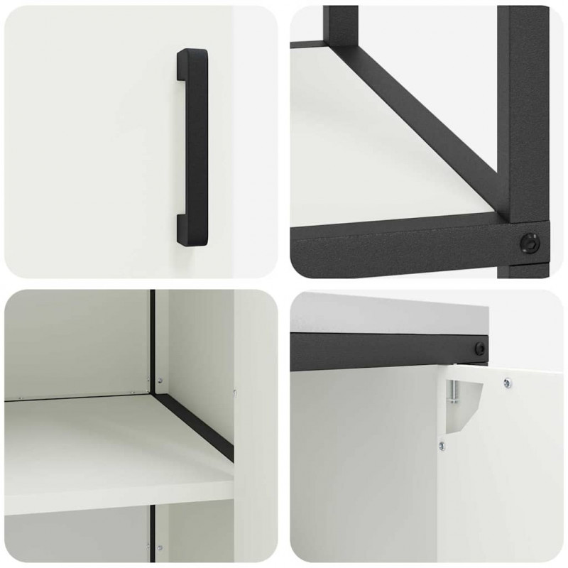 Zestaw do przechowywania w kuchni 3 pcs Biały Stal zimnogięta