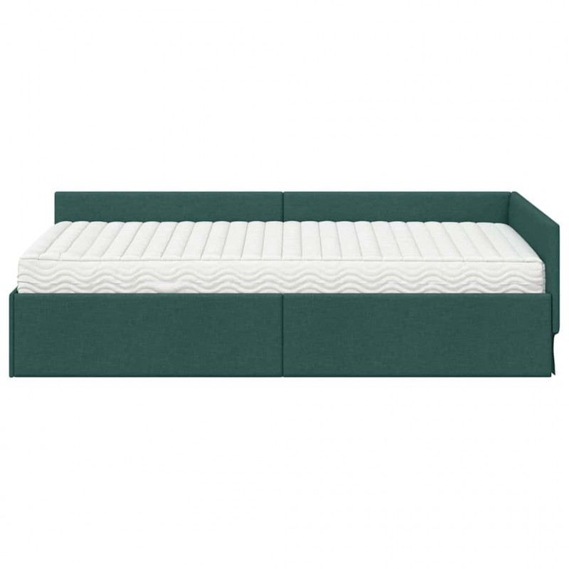 Rama Łóżka Narożnego z Materacem Inny 2 pcs Zielony tkanina