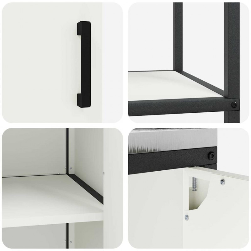 Zestaw do przechowywania w kuchni 3 pcs Biały Stal zimnogięta