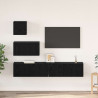 Zestaw szafek RTV 3 pcs Czarny Dąb Materiał drewnopochodny