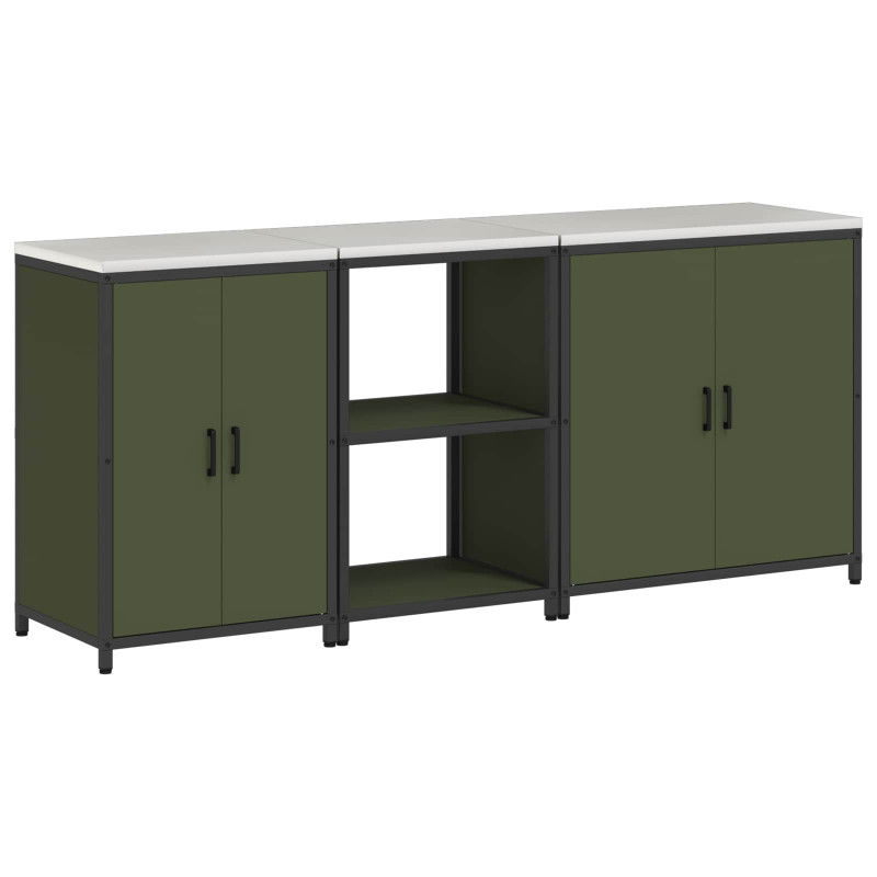 Zestaw do przechowywania w kuchni 3 pcs Zielony oliwkowy