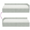 Rama Łóżka Narożnego z Materacem Inny 2 pcs Jasnoszary Aksamit
