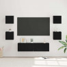 Zestaw szafek RTV 6 pcs Czarny Dąb Materiał drewnopochodny