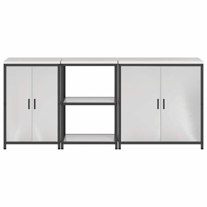 Zestaw do przechowywania w kuchni 3 pcs Srebrny Stal nierdzewna
