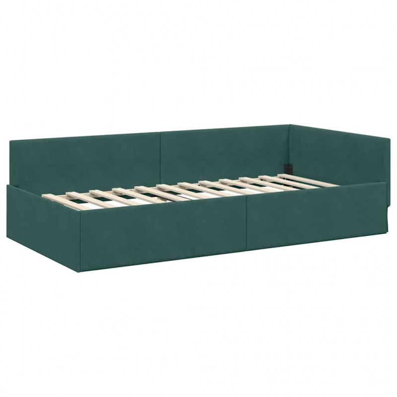 Rama Łóżka Narożnego z Materacem Inny 2 pcs Zielony Aksamit