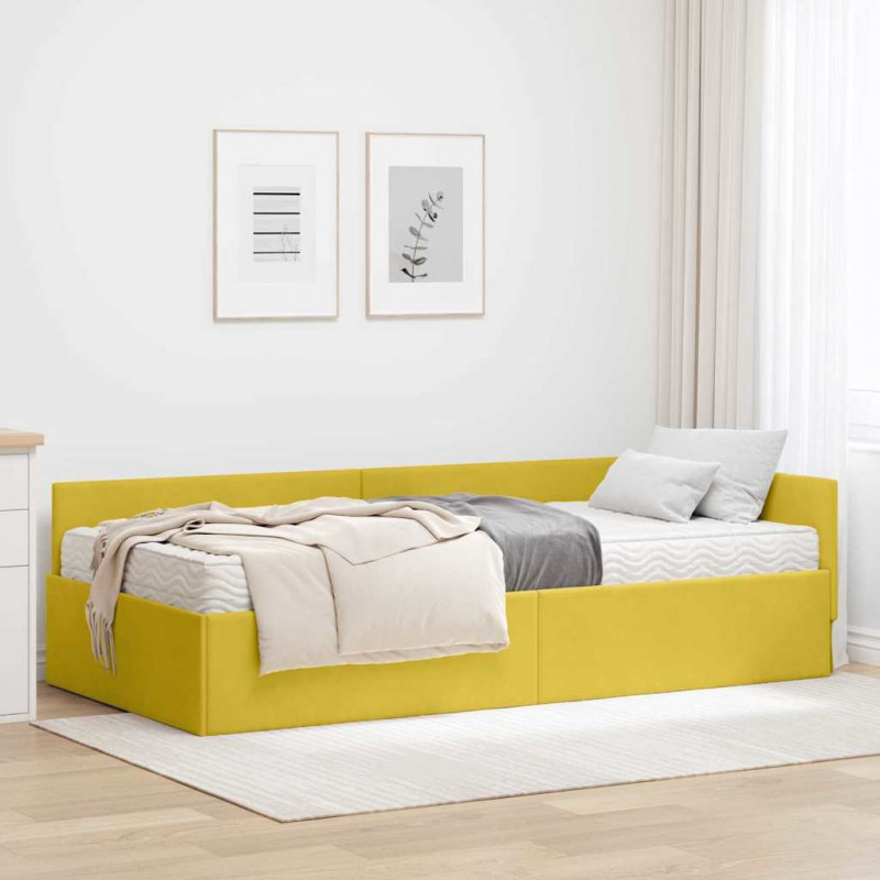 Rama Łóżka Narożnego z Materacem Inny 2 pcs Zielony Aksamit