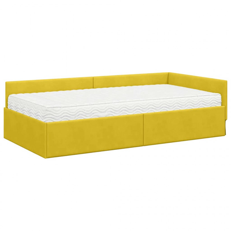 Rama Łóżka Narożnego z Materacem Inny 2 pcs Zielony Aksamit