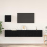 Zestaw szafek RTV 4 pcs Czarny Dąb Materiał drewnopochodny