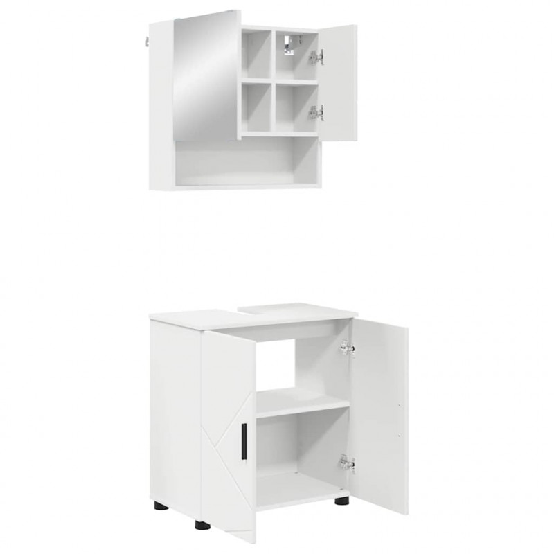 Zestaw mebli łazienkowych Montowane na ścianie 2 pcs Biały