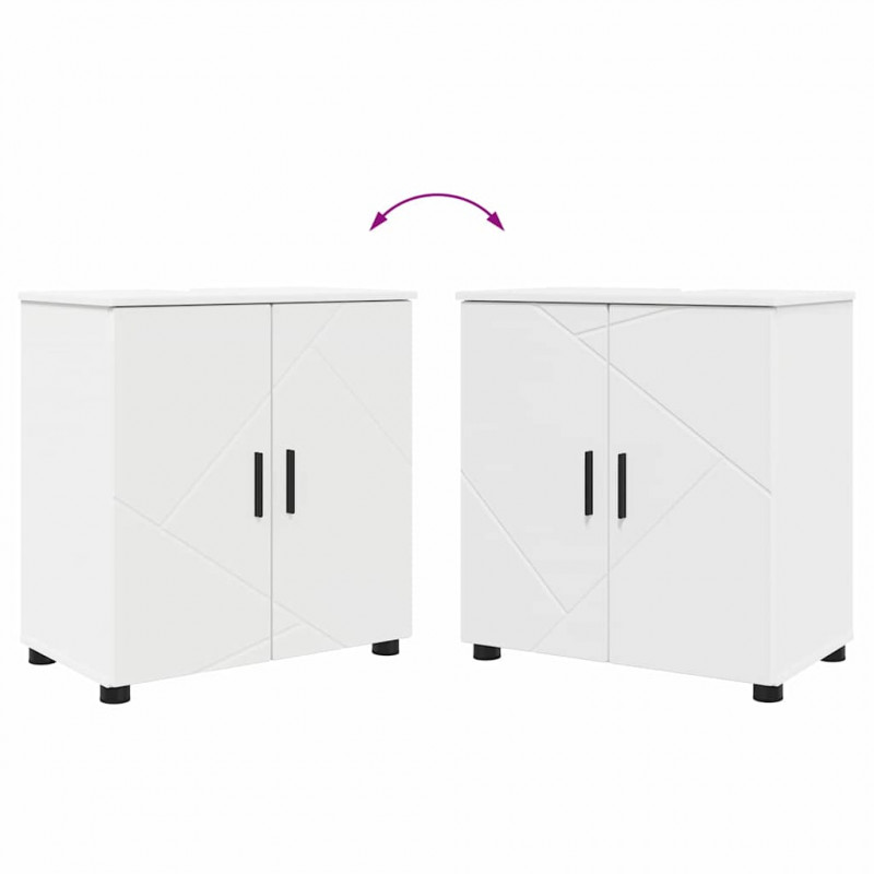 Zestaw mebli łazienkowych Montowane na ścianie 2 pcs Biały