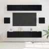 Zestaw szafek RTV 8 pcs Czarny Dąb Materiał drewnopochodny