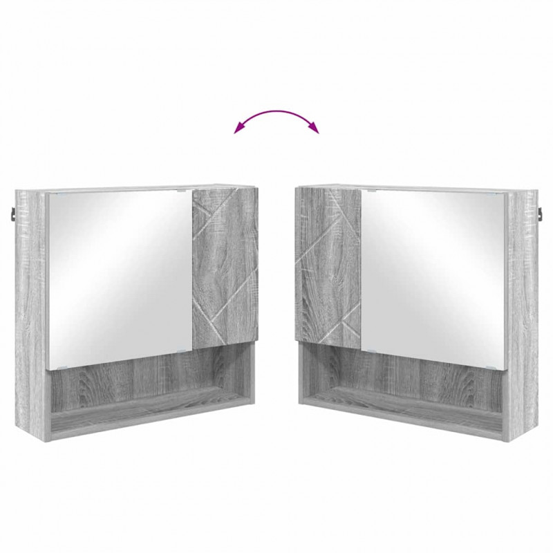 Zestaw mebli łazienkowych z przechowywaniem 2 pcs Szary Sonoma