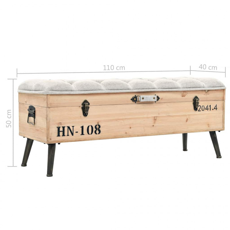 Ławka ze schowkiem, 110 cm, lite drewno jodłowe