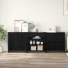 Bufet 3 pcs Czarny Dąb 70 x 41 x 75 cm Materiał drewnopochodny
