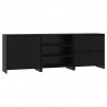 Bufet 3 pcs Czarny Dąb 70 x 41 x 75 cm Materiał drewnopochodny