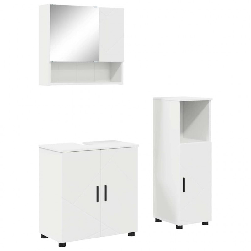 Zestaw mebli łazienkowych Montowane na ścianie 3 pcs Biały