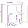 Bufet 3 pcs Czarny Dąb 70 x 41 x 75 cm Materiał drewnopochodny