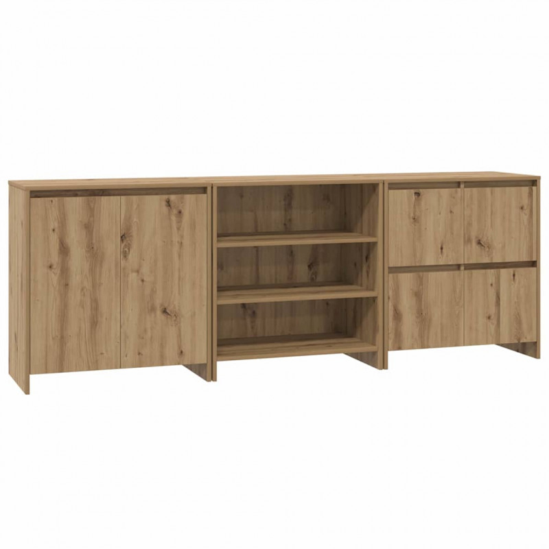 Bufet z szufladą 3 pcs Dąb rzemieślniczy 70 x 41 x 75 cm