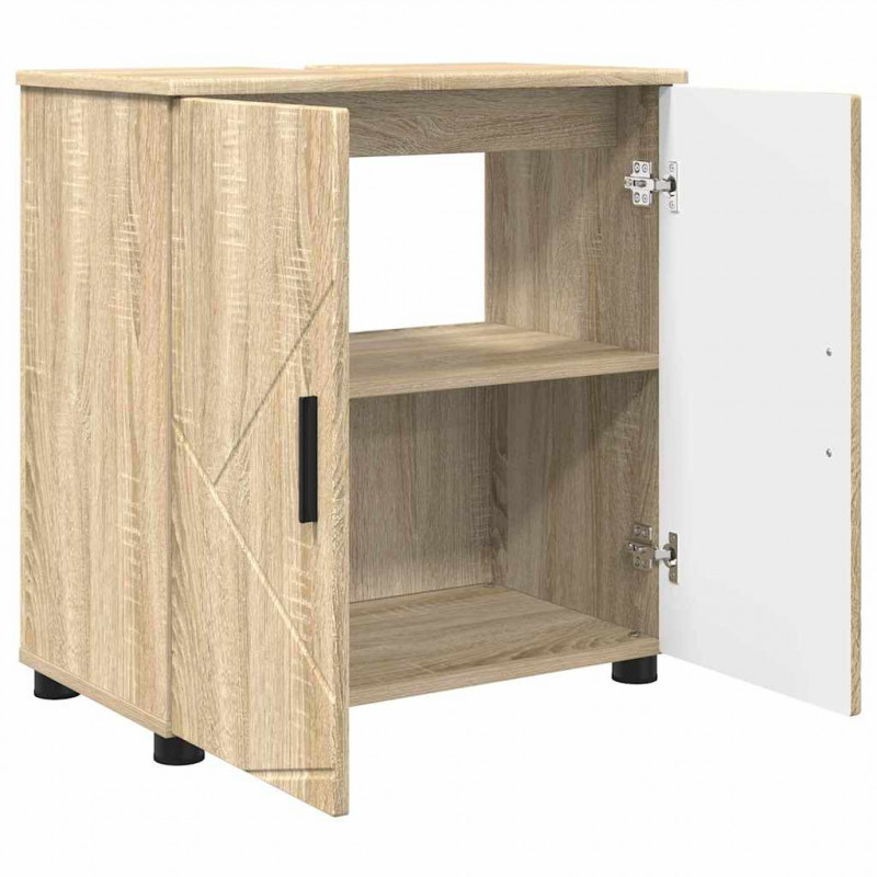 Zestaw mebli łazienkowych Montowane na ścianie 3 pcs Dąb Sonoma