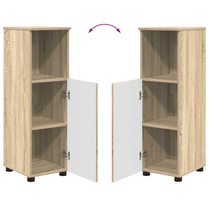 Zestaw mebli łazienkowych Montowane na ścianie 3 pcs Dąb Sonoma