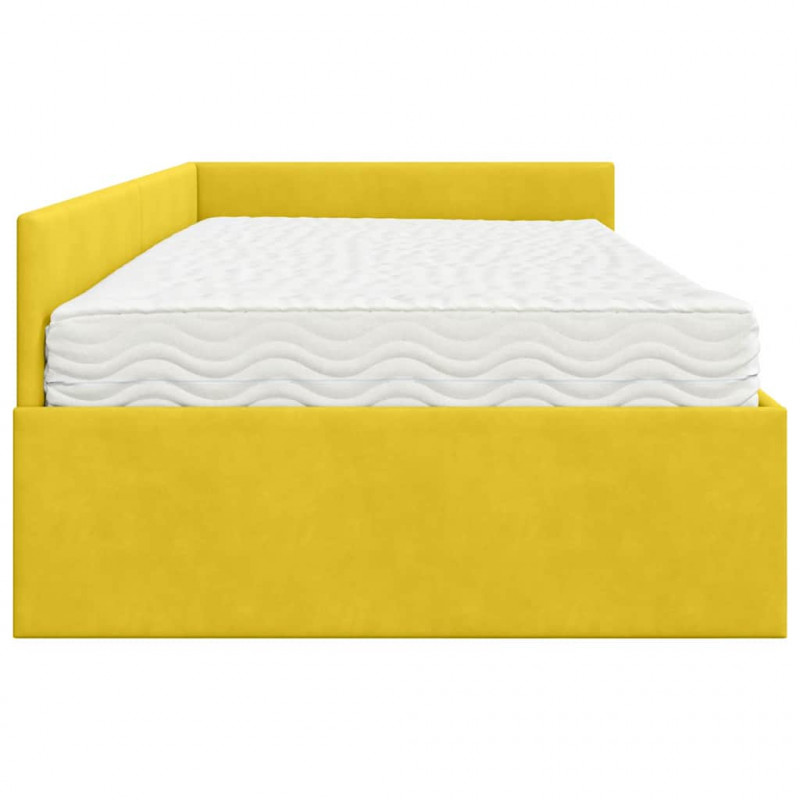 Rama Łóżka Narożnego z Materacem Inny 2 pcs Żółty Aksamit